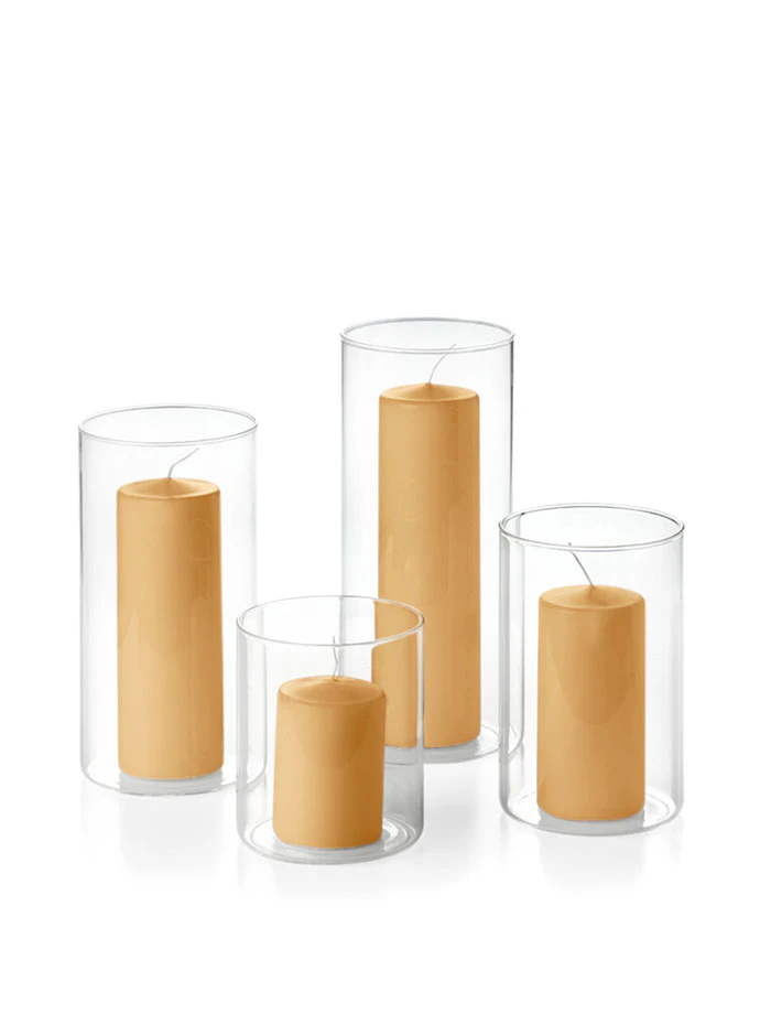 12 Round Pillar Candles and Cylinder Vases - Image 15