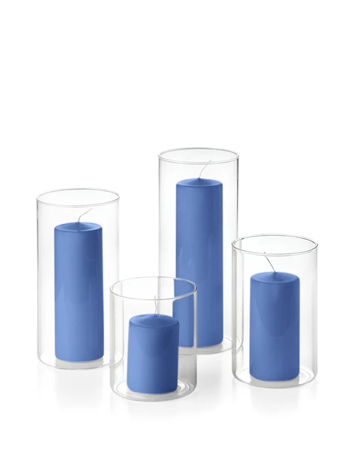 12 Round Pillar Candles and Cylinder Vases - Image 18