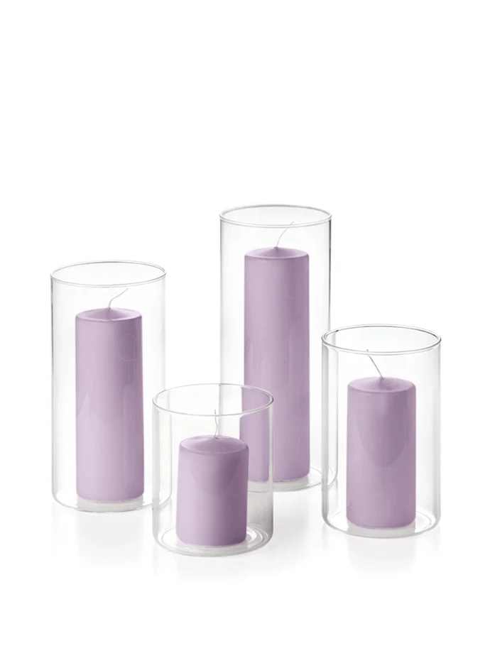 12 Round Pillar Candles and Cylinder Vases - Image 20