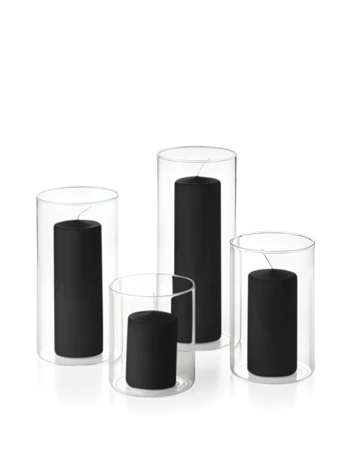 12 Round Pillar Candles and Cylinder Vases - Image 25