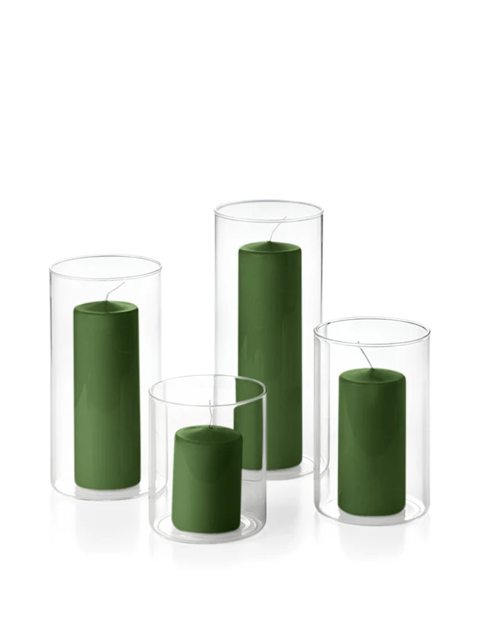 12 Round Pillar Candles and Cylinder Vases - Image 30