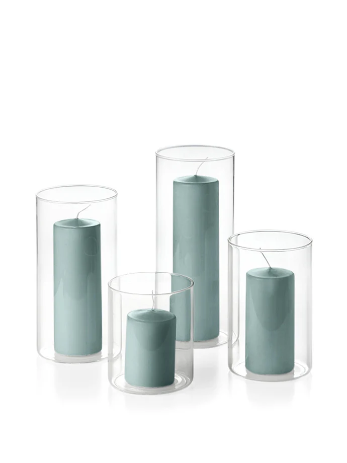 12 Round Pillar Candles and Cylinder Vases - Image 41