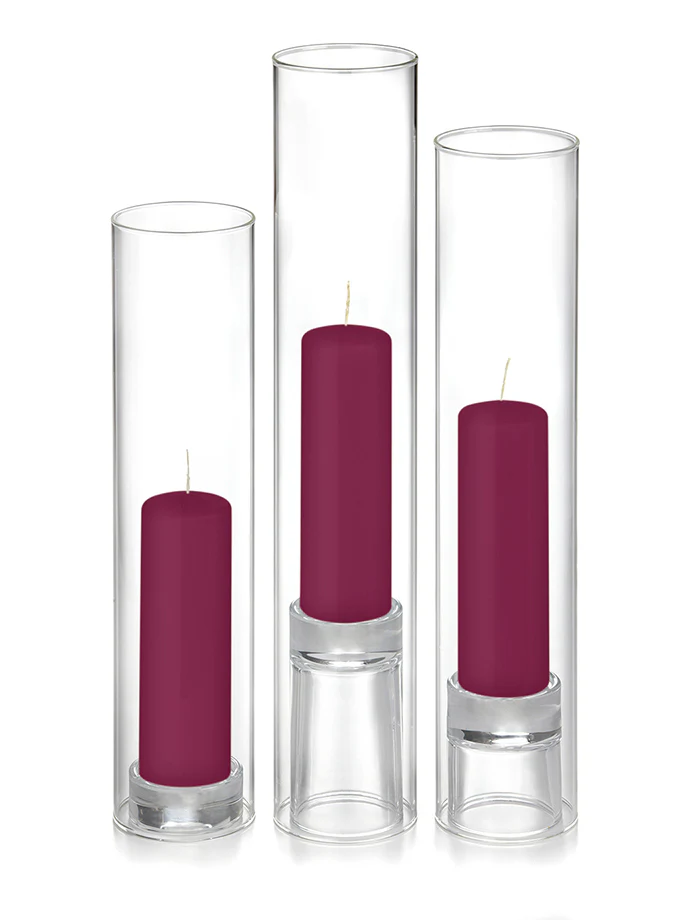 12 Slim Pillar Candles, 12 Glass Chimneys and 12 Glass Pillar Holders - Image 10