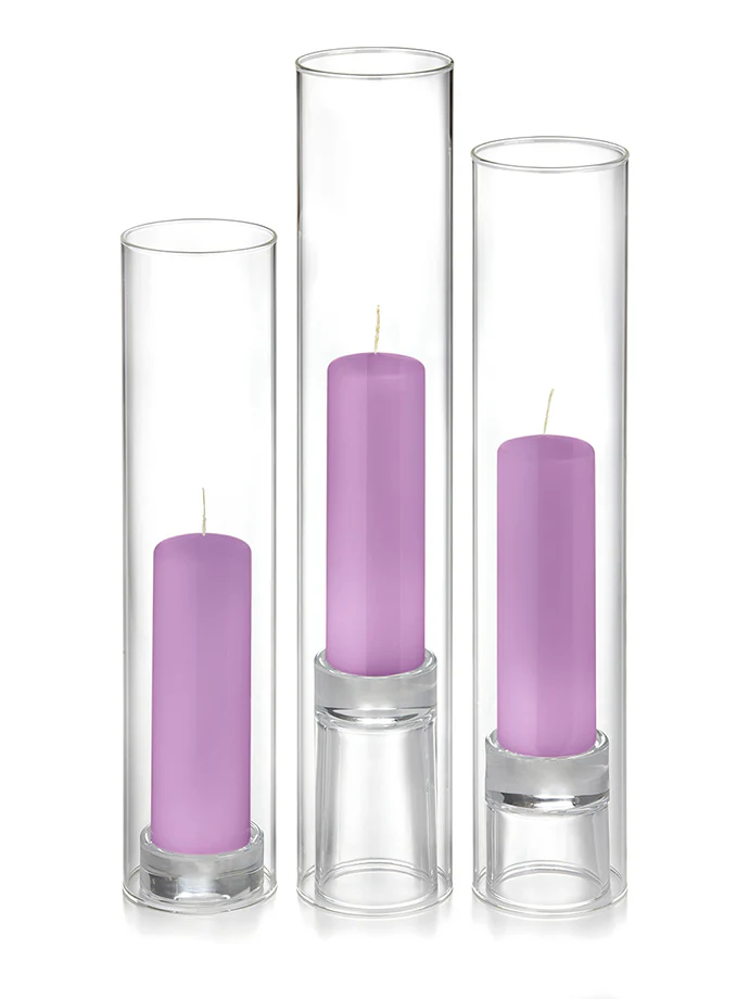 12 Slim Pillar Candles, 12 Glass Chimneys and 12 Glass Pillar Holders - Image 19