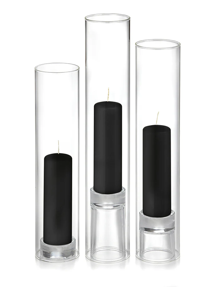 12 Slim Pillar Candles, 12 Glass Chimneys and 12 Glass Pillar Holders - Image 25
