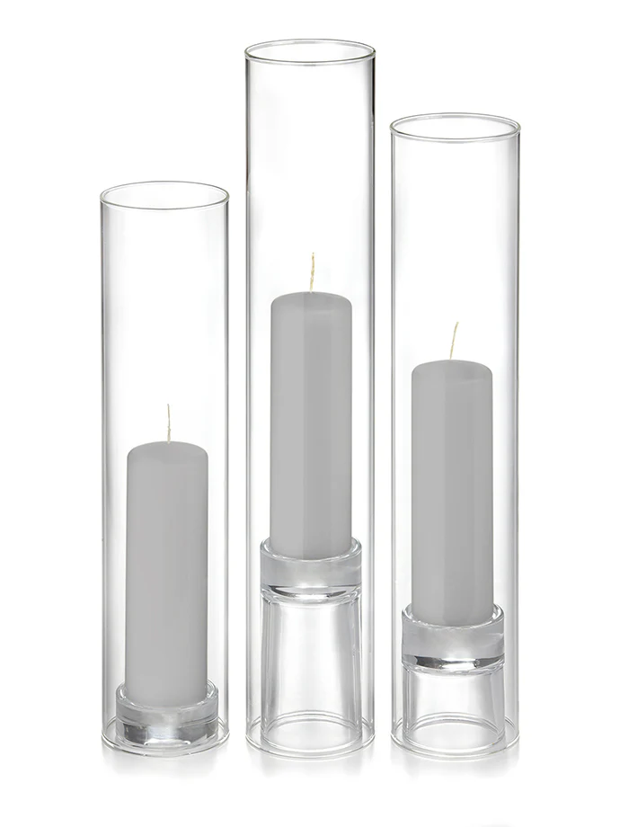 12 Slim Pillar Candles, 12 Glass Chimneys and 12 Glass Pillar Holders - Image 27