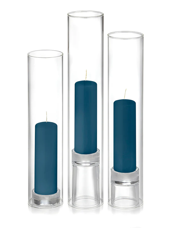 12 Slim Pillar Candles, 12 Glass Chimneys and 12 Glass Pillar Holders - Image 32