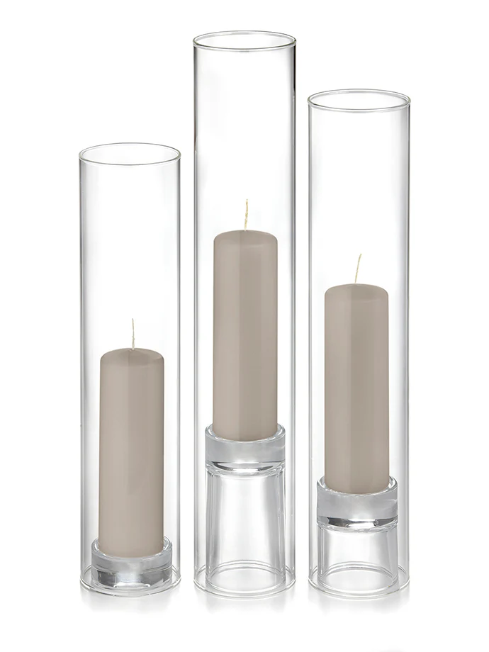 12 Slim Pillar Candles, 12 Glass Chimneys and 12 Glass Pillar Holders - Image 39
