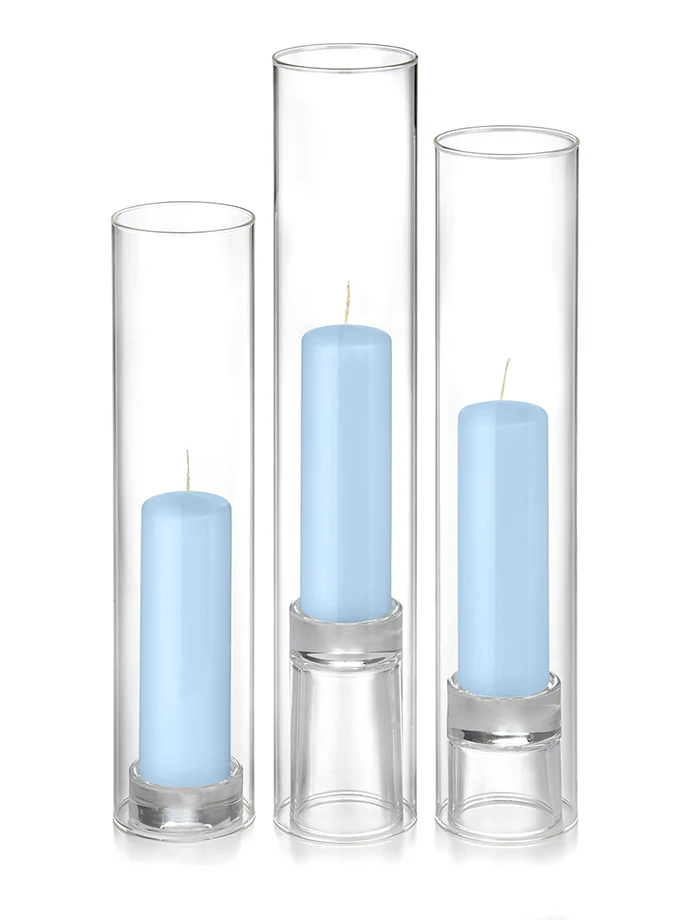12 Slim Pillar Candles, 12 Glass Chimneys and 12 Glass Pillar Holders - Image 4