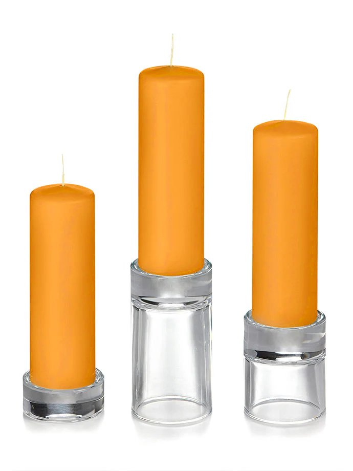 12 Slim Pillar Candles, 12 Glass Chimneys and 12 Glass Pillar Holders - Image 45