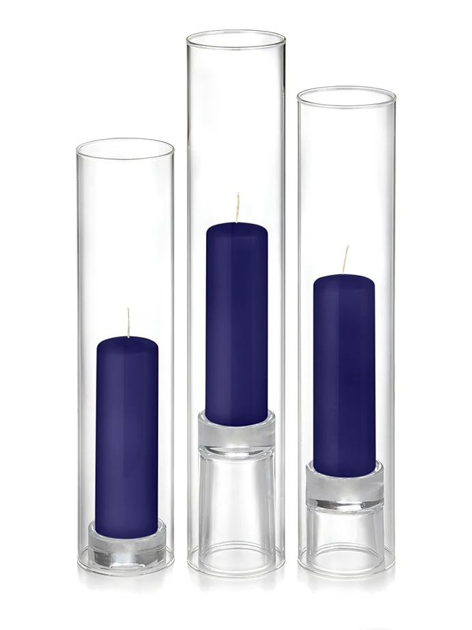 12 Slim Pillar Candles, 12 Glass Chimneys and 12 Glass Pillar Holders - Image 5