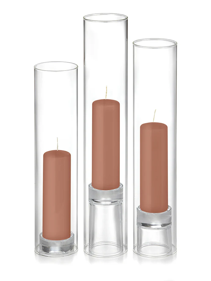 12 Slim Pillar Candles, 12 Glass Chimneys and 12 Glass Pillar Holders - Image 50