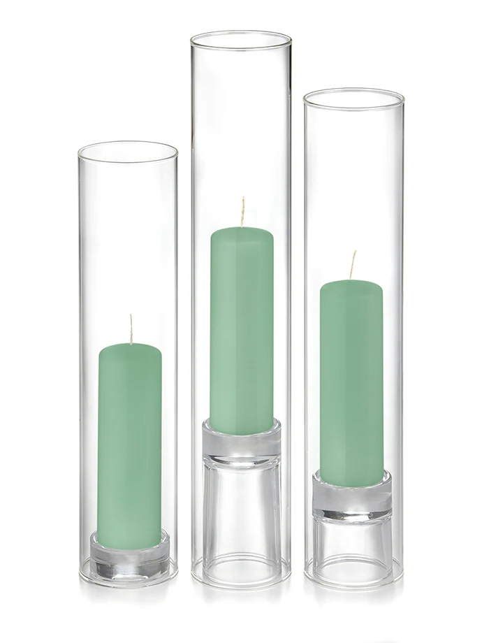 12 Slim Pillar Candles, 12 Glass Chimneys and 12 Glass Pillar Holders - Image 8