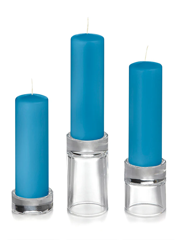 12 Slim Pillar Candles and 12 Glass Pillar Holders - Image 28