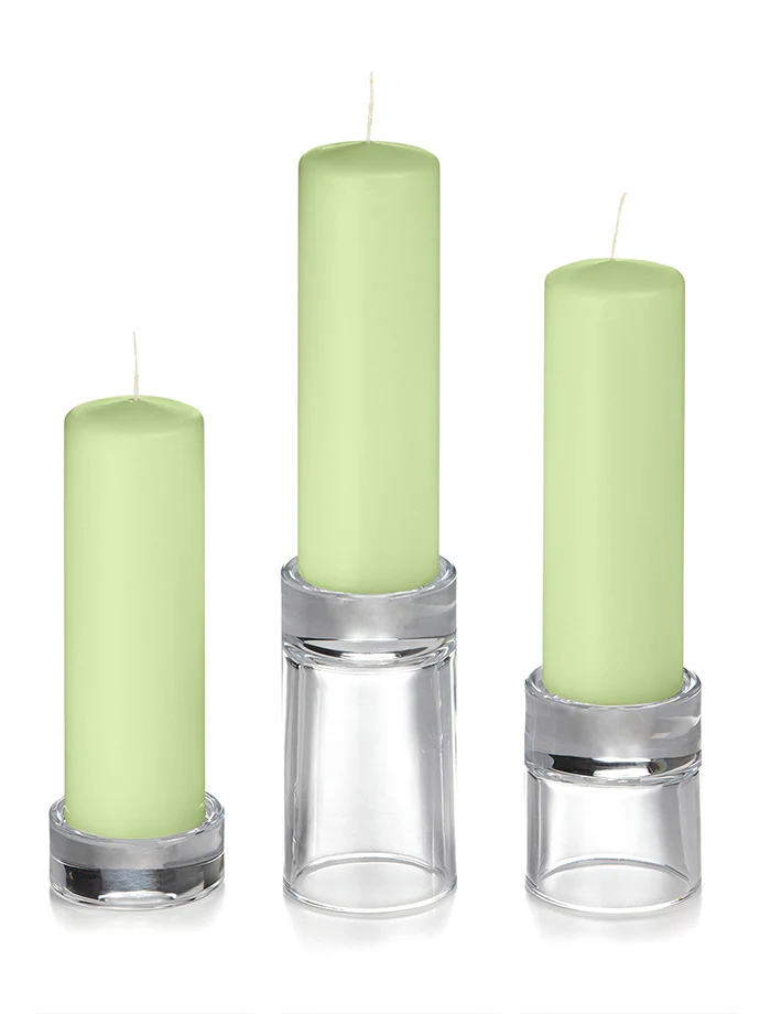 12 Slim Pillar Candles and 12 Glass Pillar Holders - Image 38