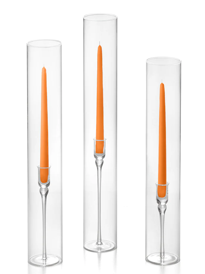12 Taper Candles, 12 Glass Chimneys and 12 Aura Taper Holders - Image 13