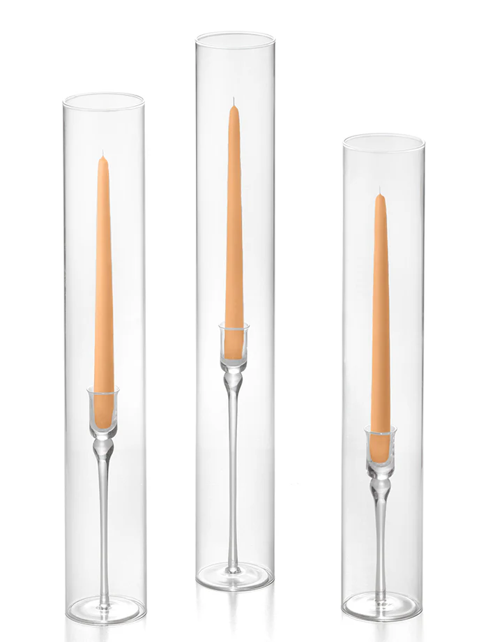12 Taper Candles, 12 Glass Chimneys and 12 Aura Taper Holders - Image 15