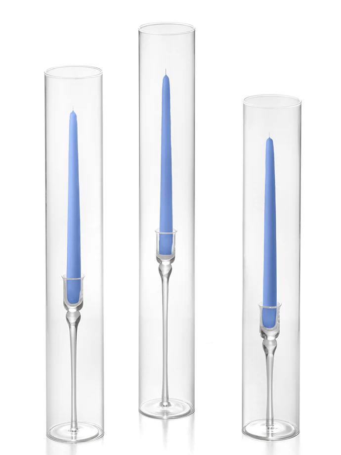 12 Taper Candles, 12 Glass Chimneys and 12 Aura Taper Holders - Image 18
