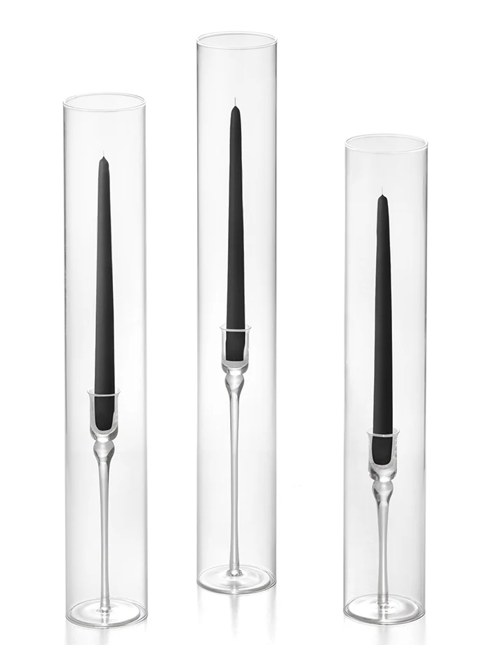 12 Taper Candles, 12 Glass Chimneys and 12 Aura Taper Holders - Image 25