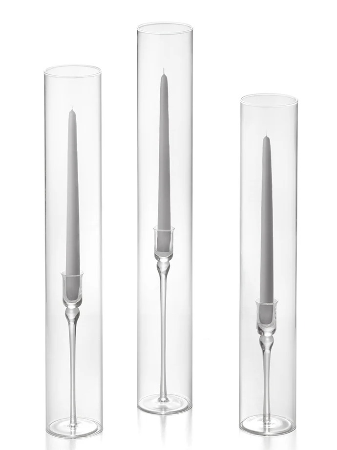 12 Taper Candles, 12 Glass Chimneys and 12 Aura Taper Holders - Image 28