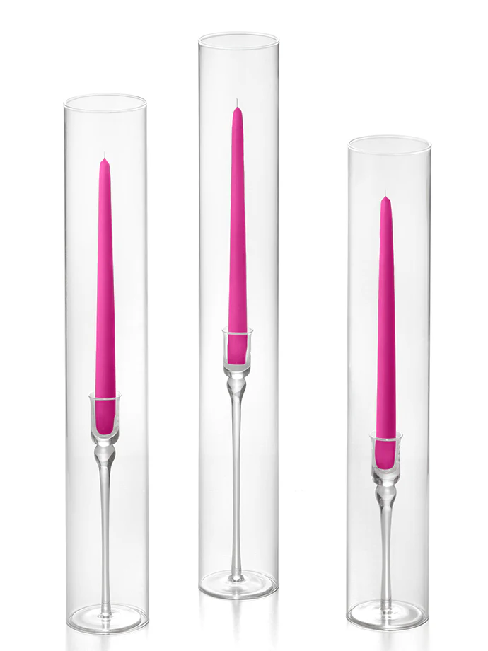 12 Taper Candles, 12 Glass Chimneys and 12 Aura Taper Holders - Image 30