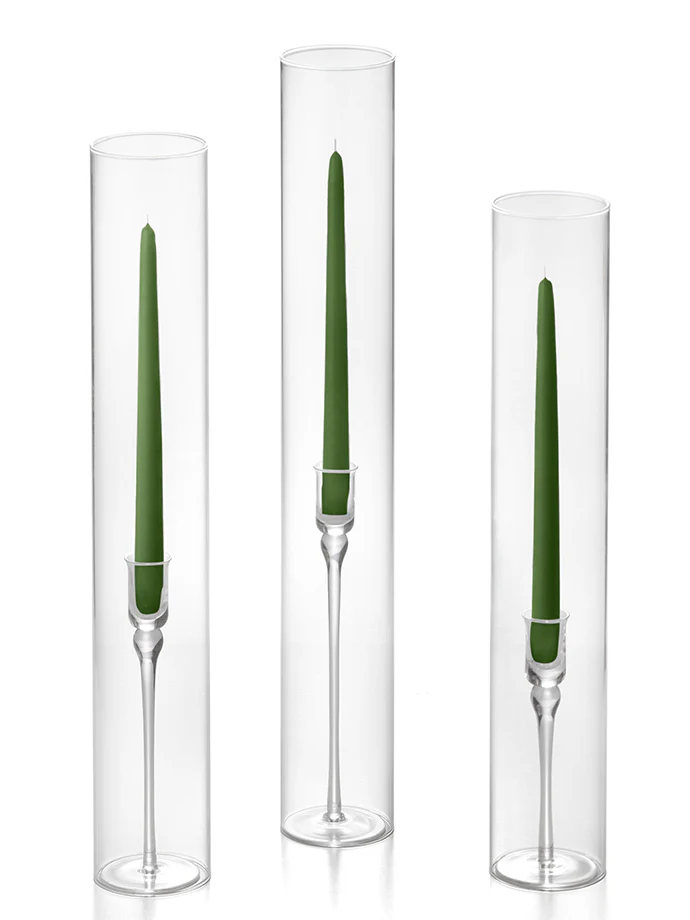 12 Taper Candles, 12 Glass Chimneys and 12 Aura Taper Holders - Image 31