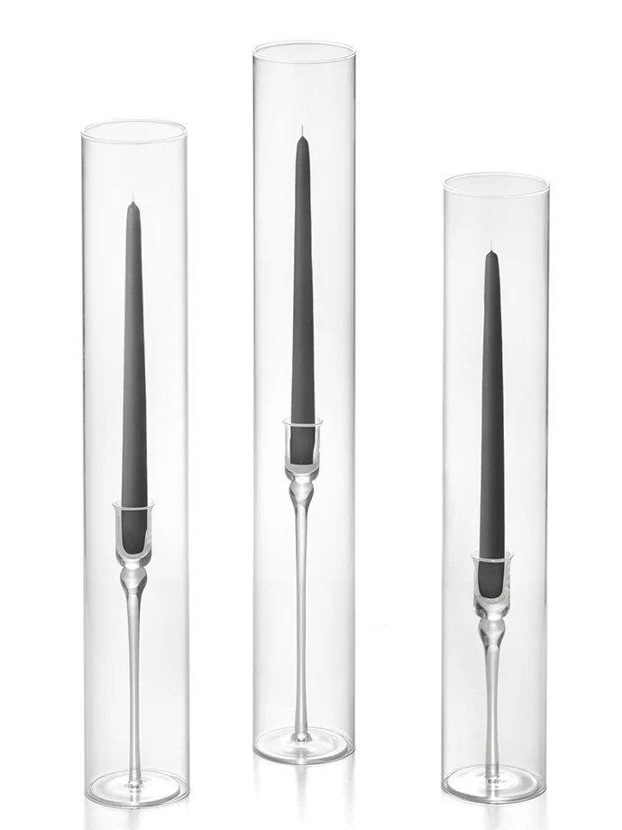 12 Taper Candles, 12 Glass Chimneys and 12 Aura Taper Holders - Image 32