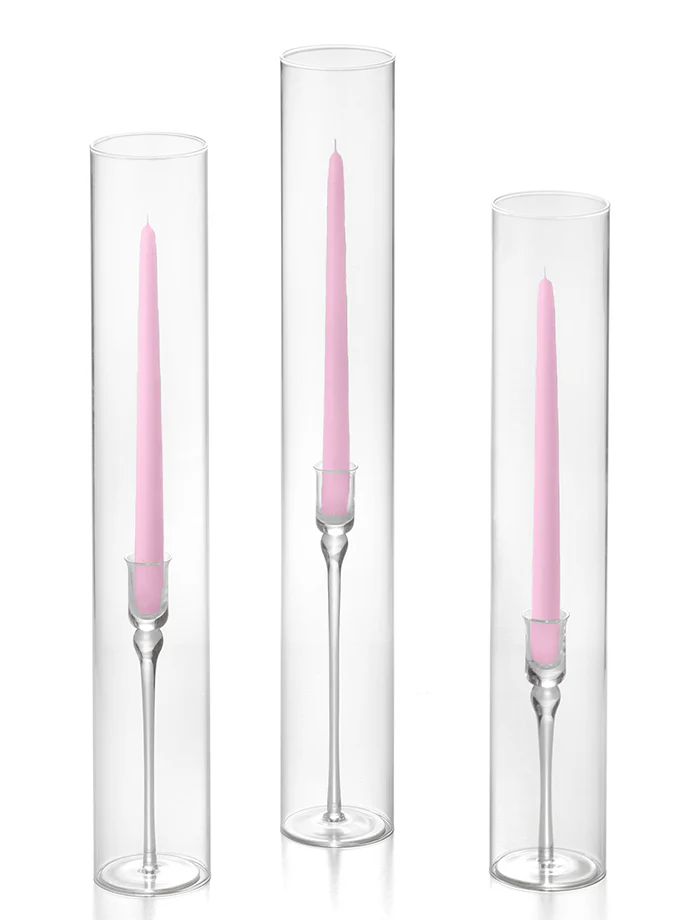 12 Taper Candles, 12 Glass Chimneys and 12 Aura Taper Holders - Image 34