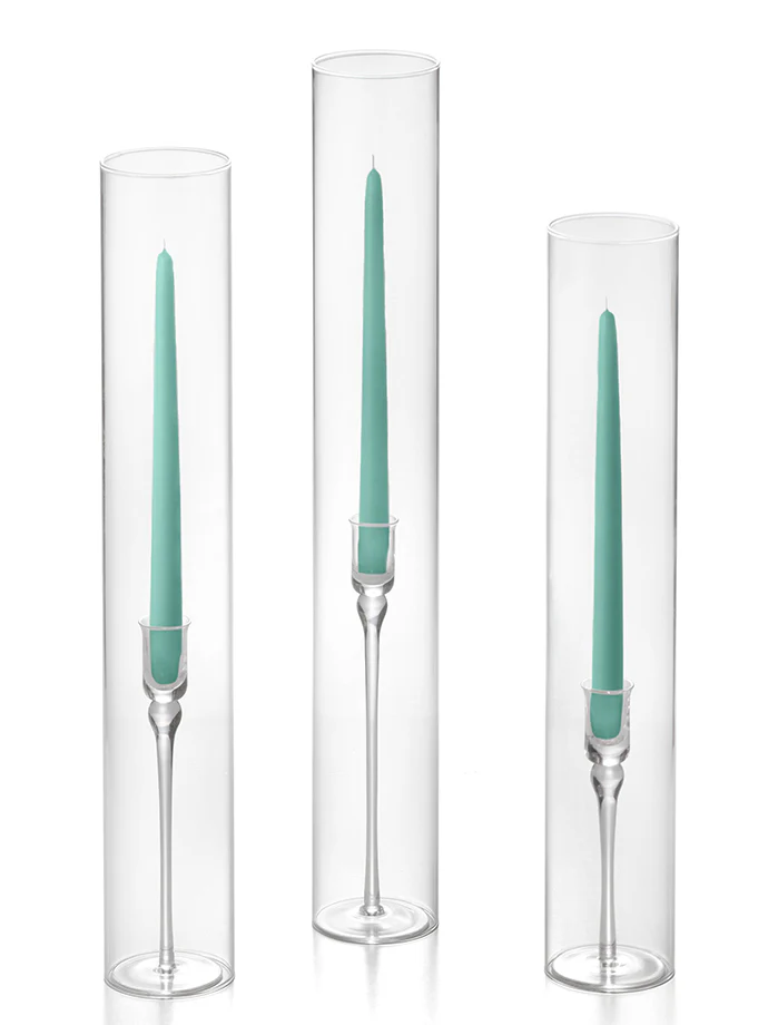 12 Taper Candles, 12 Glass Chimneys and 12 Aura Taper Holders - Image 36