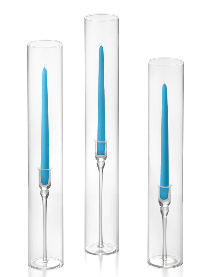 12 Taper Candles, 12 Glass Chimneys and 12 Aura Taper Holders - Image 37