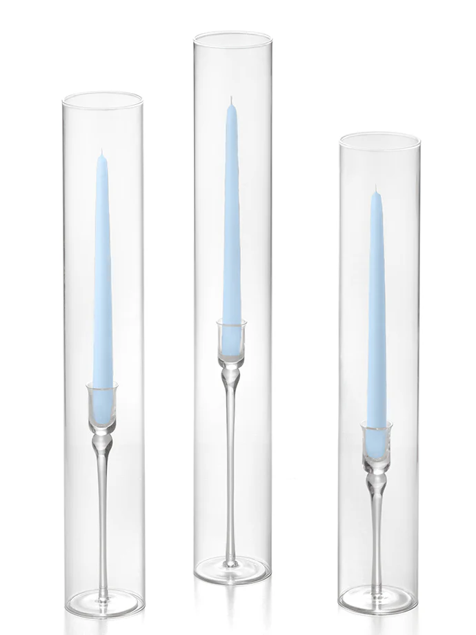 12 Taper Candles, 12 Glass Chimneys and 12 Aura Taper Holders - Image 4