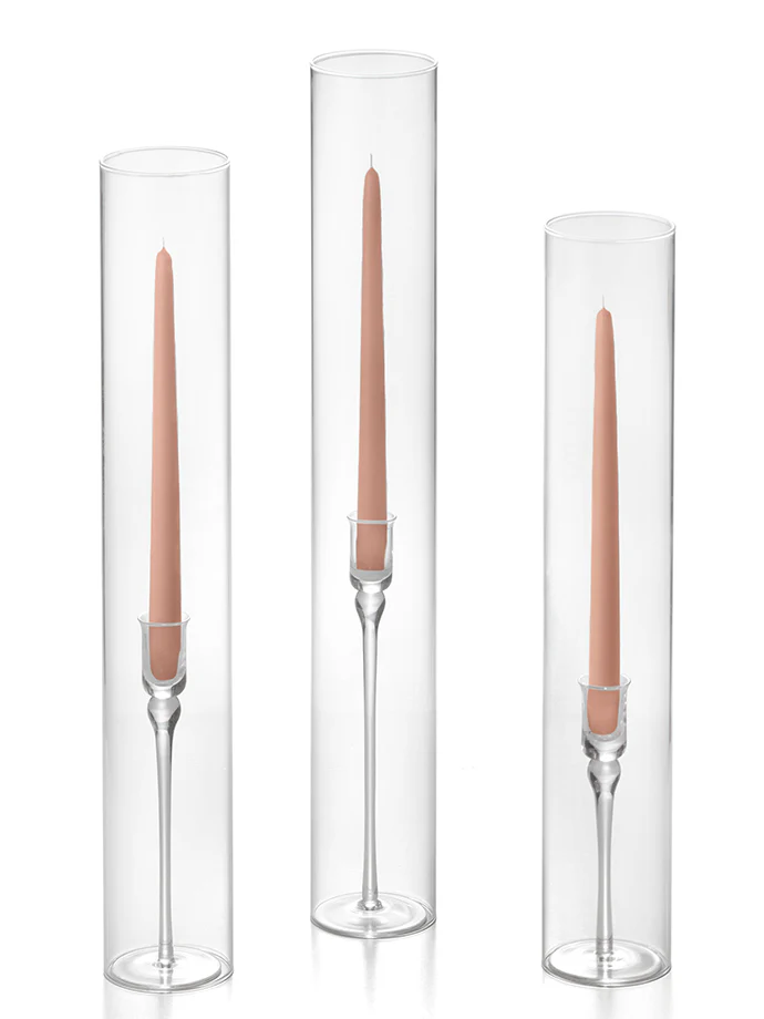 12 Taper Candles, 12 Glass Chimneys and 12 Aura Taper Holders - Image 42