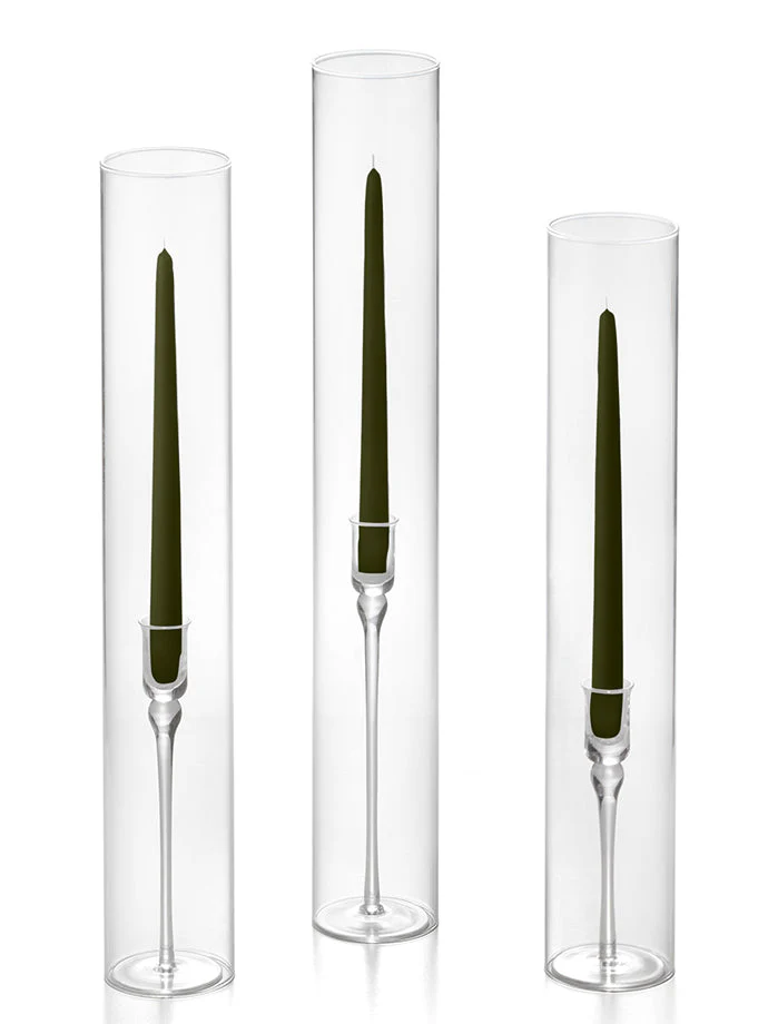 12 Taper Candles, 12 Glass Chimneys and 12 Aura Taper Holders - Image 48