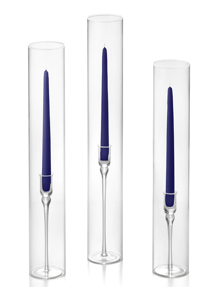 12 Taper Candles, 12 Glass Chimneys and 12 Aura Taper Holders - Image 5
