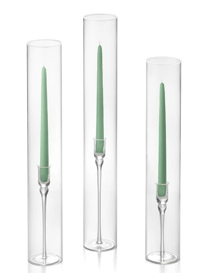 12 Taper Candles, 12 Glass Chimneys and 12 Aura Taper Holders - Image 8
