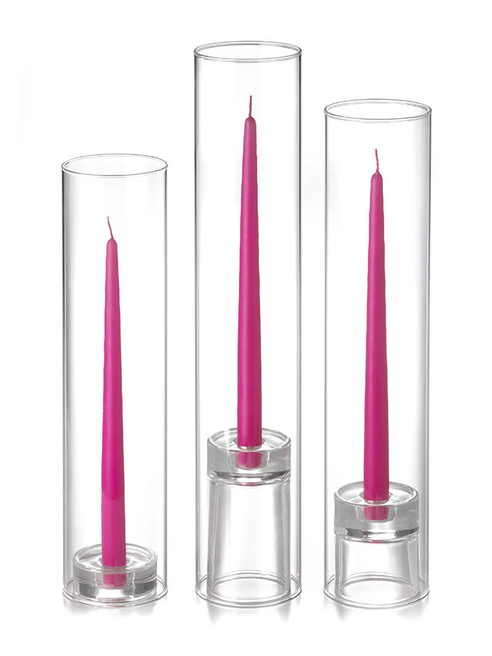12 Taper Candles, 12 Glass Chimneys and 12 Glass Taper Holders - Image 34