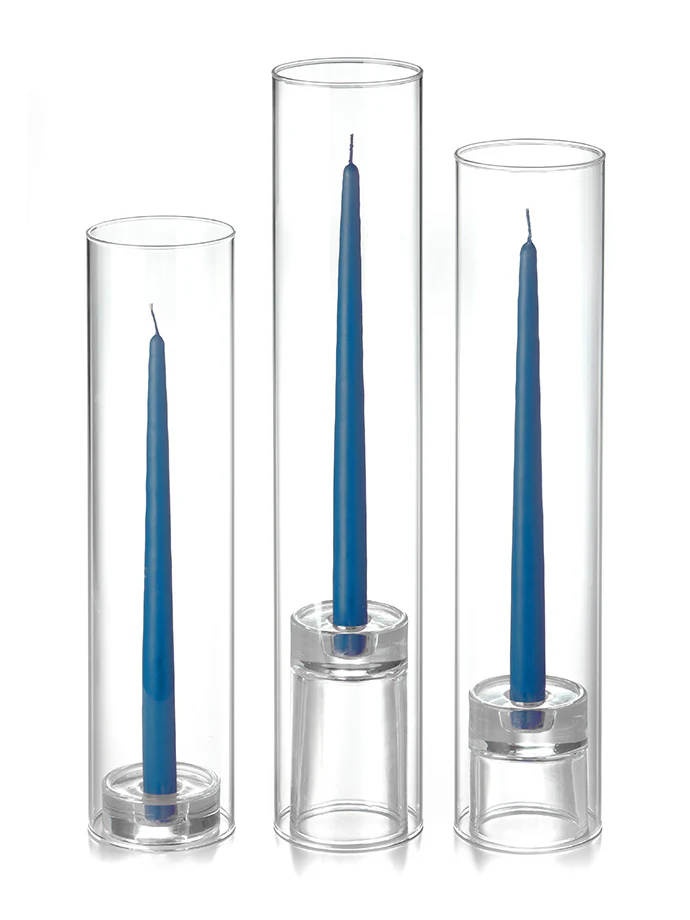 12 Taper Candles, 12 Glass Chimneys and 12 Glass Taper Holders - Image 37