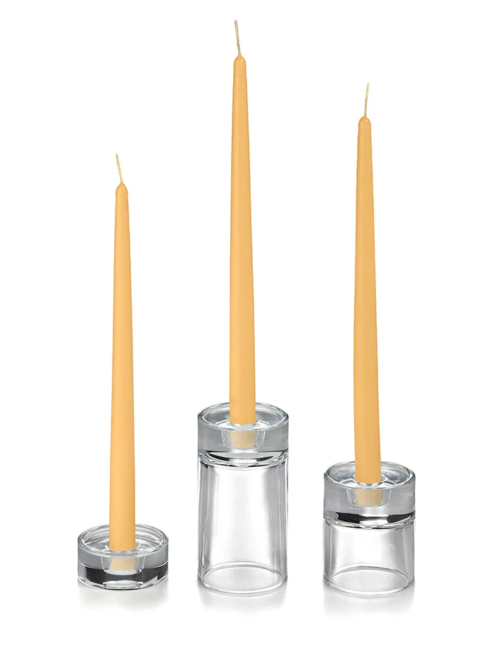 12 Taper Candles and 12 Glass Taper Holders - Image 15