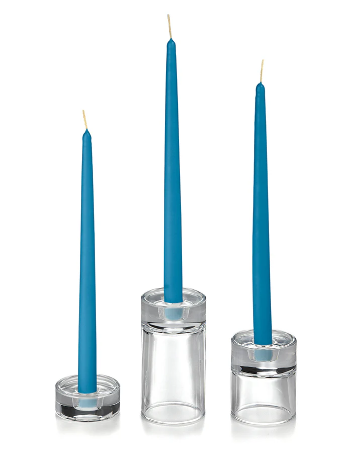 12 Taper Candles and 12 Glass Taper Holders - Image 27