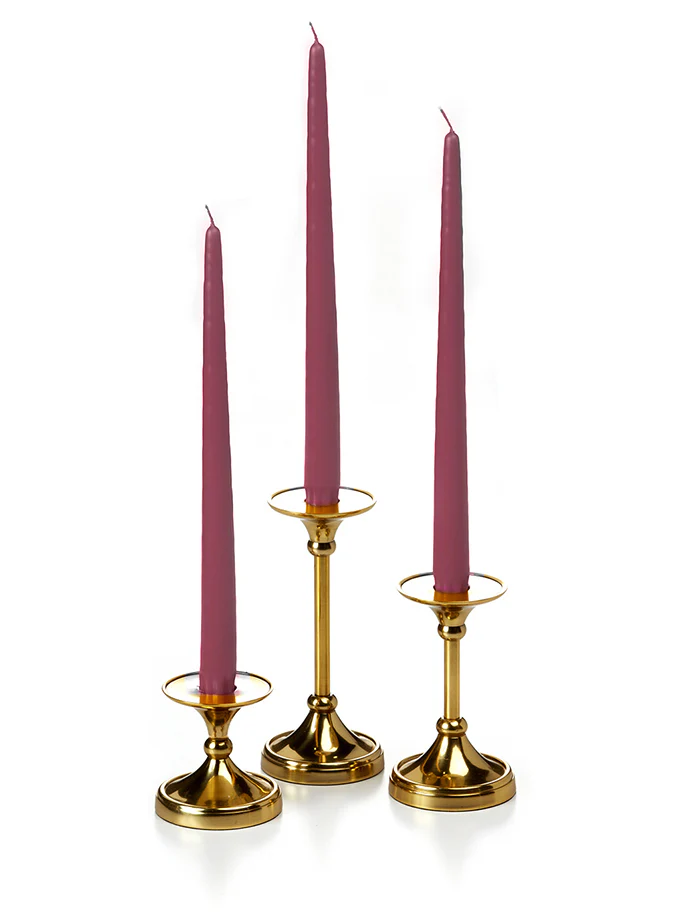 12 Taper Candles and 12 Gold Timeless Taper Holders - Image 10