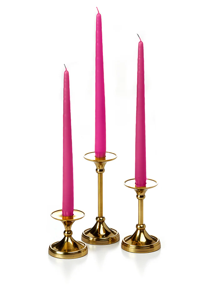 12 Taper Candles and 12 Gold Timeless Taper Holders - Image 29