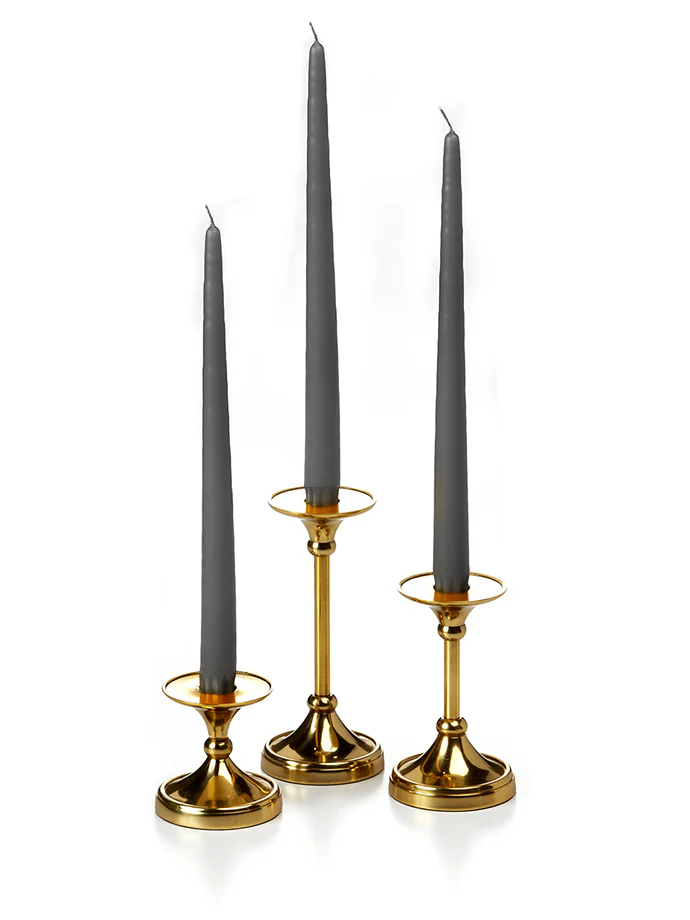 12 Taper Candles and 12 Gold Timeless Taper Holders - Image 31