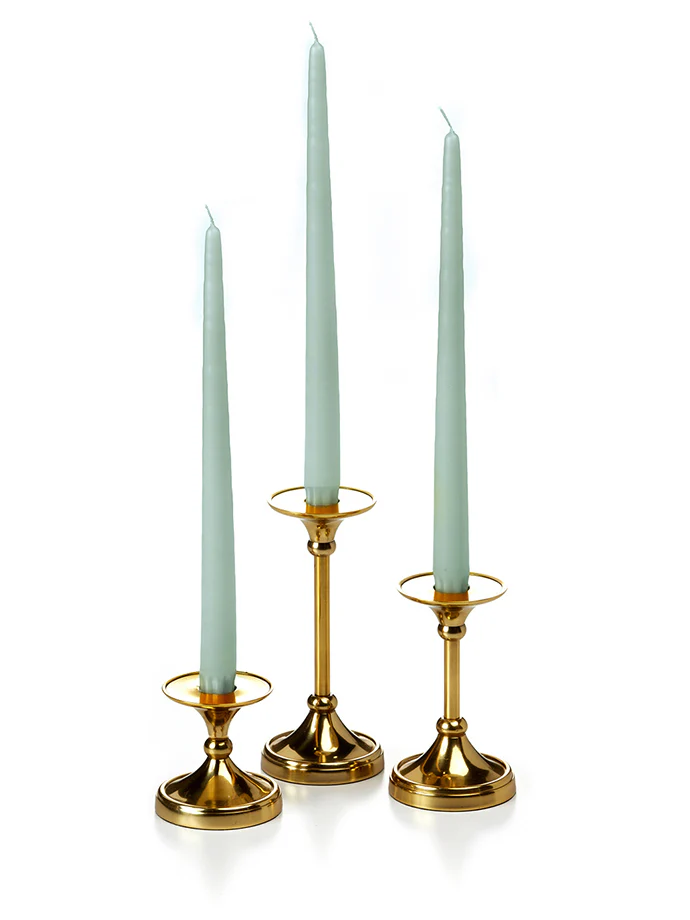 12 Taper Candles and 12 Gold Timeless Taper Holders - Image 40