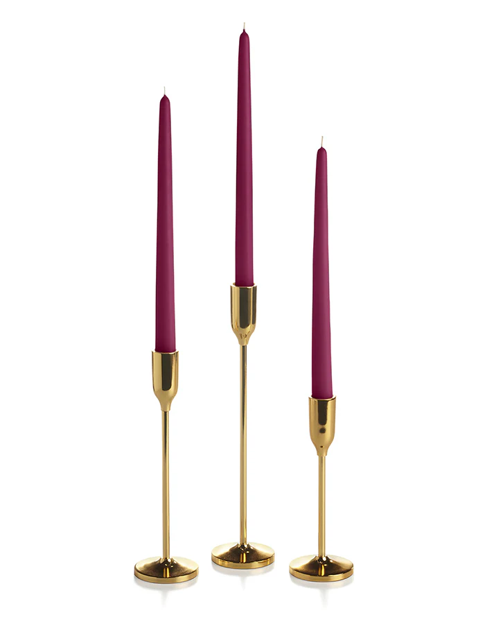 12 Taper Candles and 12 Gold Virtu Candlesticks - Image 10