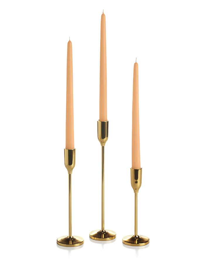 12 Taper Candles and 12 Gold Virtu Candlesticks - Image 15