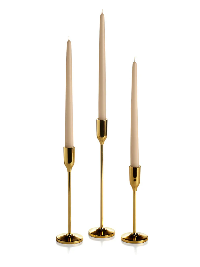 12 Taper Candles and 12 Gold Virtu Candlesticks - Image 24
