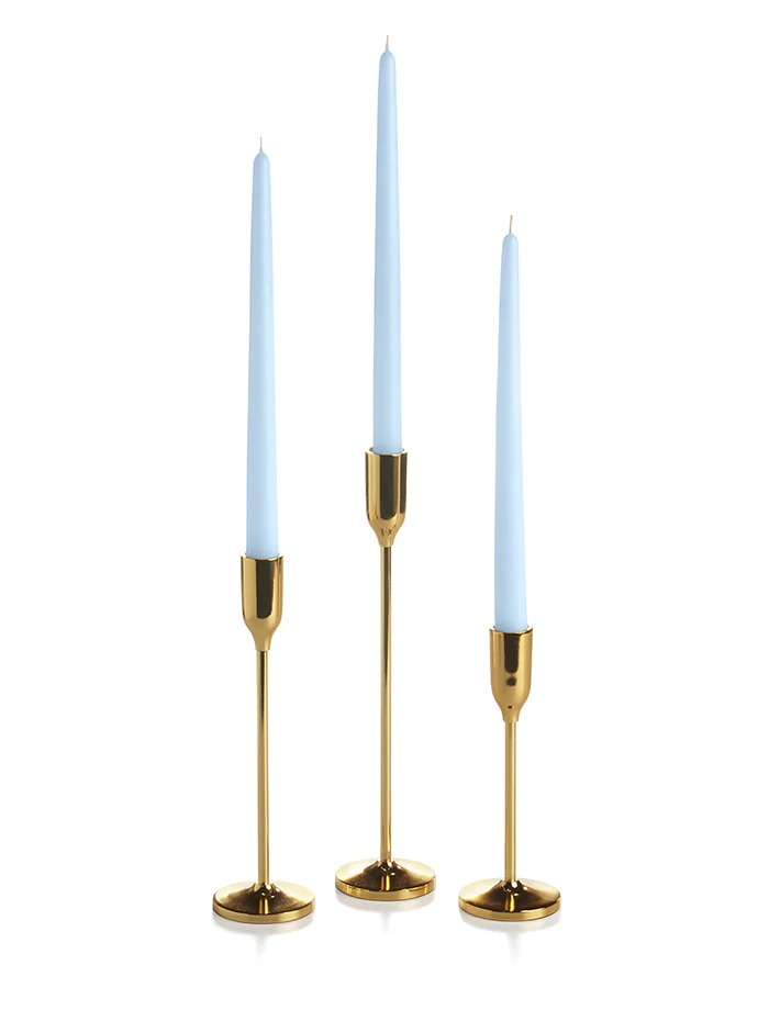 12 Taper Candles and 12 Gold Virtu Candlesticks - Image 4