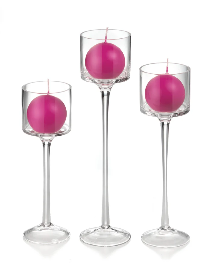 18 Sphere Candles and 18 Monet Stem Holders - Image 18
