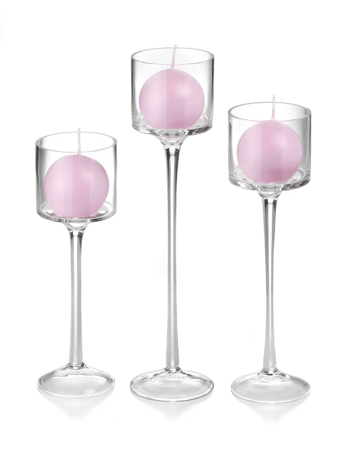 18 Sphere Candles and 18 Monet Stem Holders - Image 20