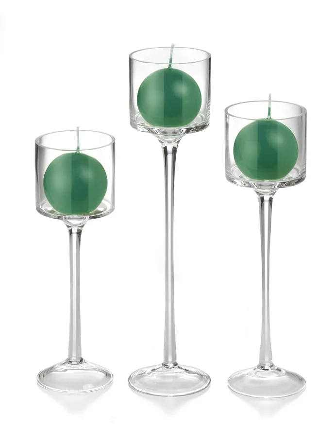 18 Sphere Candles and 18 Monet Stem Holders - Image 33